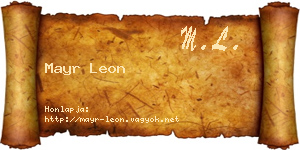 Mayr Leon névjegykártya